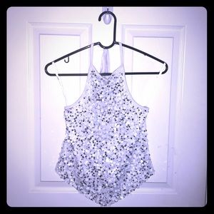 Lipstick White Sequin Halter Top (Small)